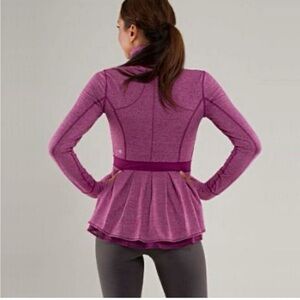 Rare LULULEMON Peplum Pleated Riding Jacket, Heathered Dewberry